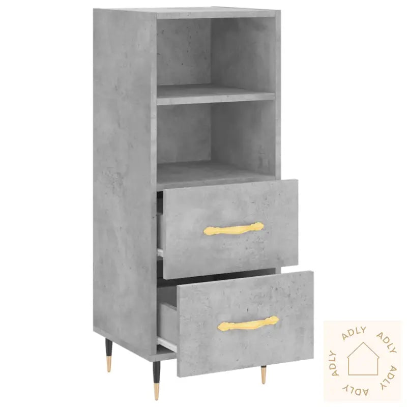 Skjenk Betonggrå 34,5X34X90 Cm Konstruert Tre