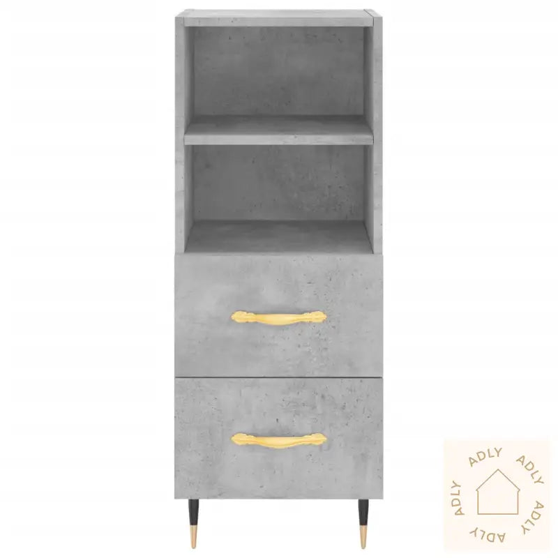 Skjenk Betonggrå 34,5X34X90 Cm Konstruert Tre