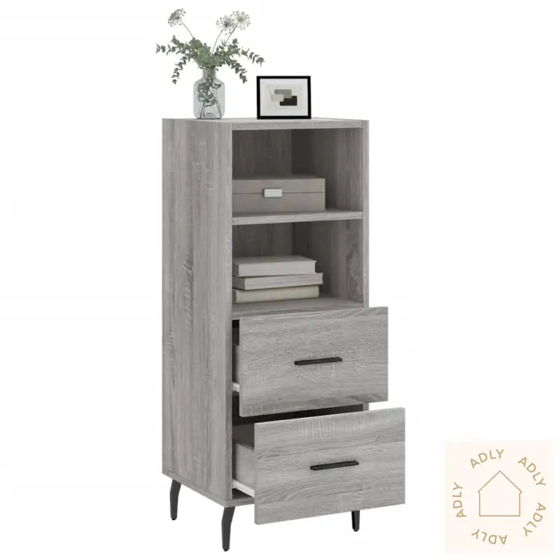 Skjenk Grå Sonoma 34,5X34X90 Cm Konstruert Tre