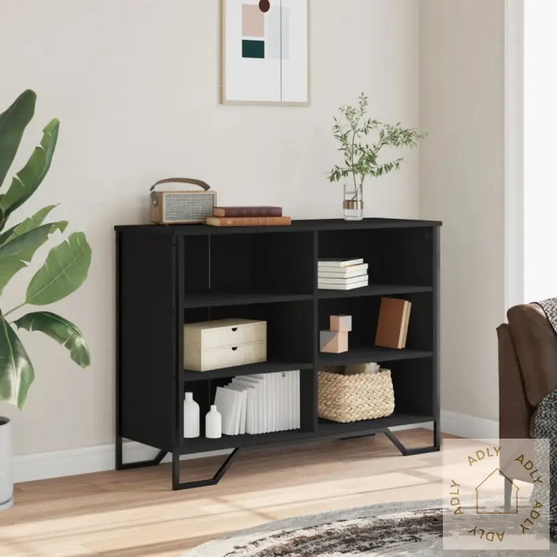 Skjenk Svart 101X35,5X74,5 Cm Konstruert Tre