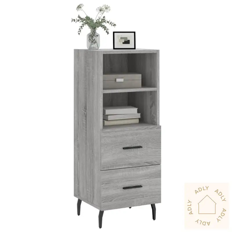 Skjenk Grå Sonoma 34,5X34X90 Cm Konstruert Tre