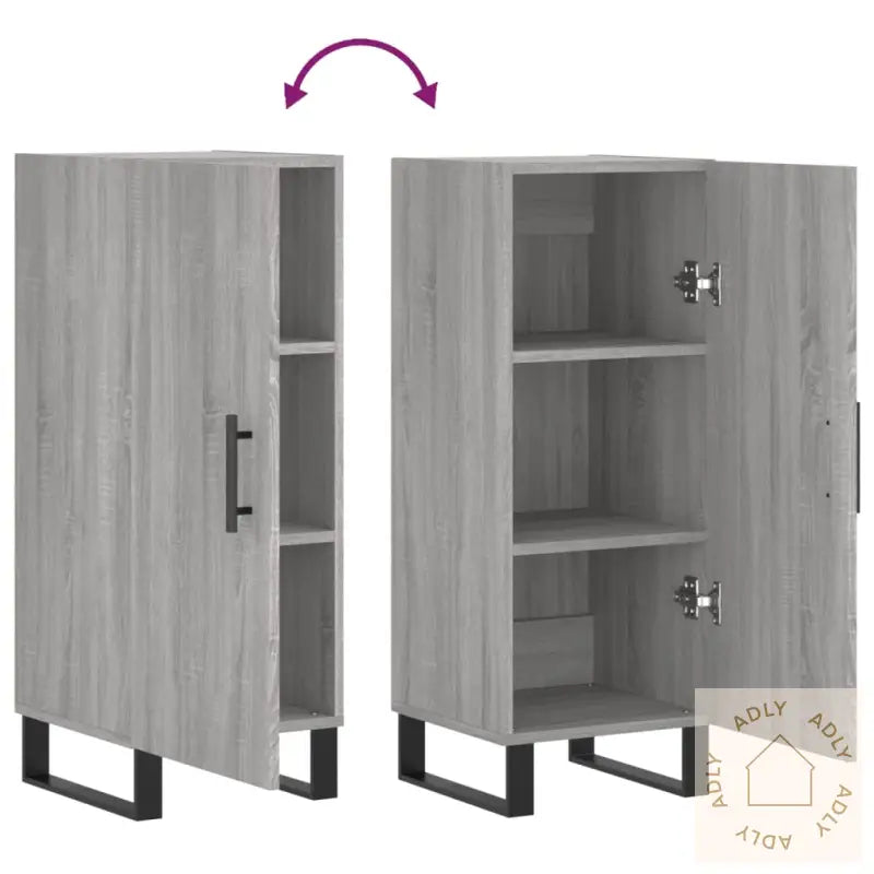 Skjenk Grå Sonoma 34,5X34X90 Cm Konstruert Tre