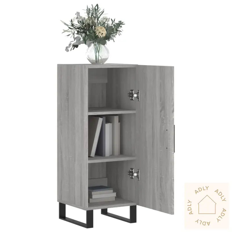 Skjenk Grå Sonoma 34,5X34X90 Cm Konstruert Tre