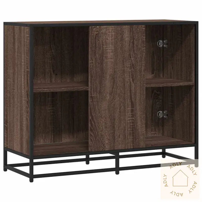 Skjenk Brun Eik 94X35X76 Cm Konstruert Tre