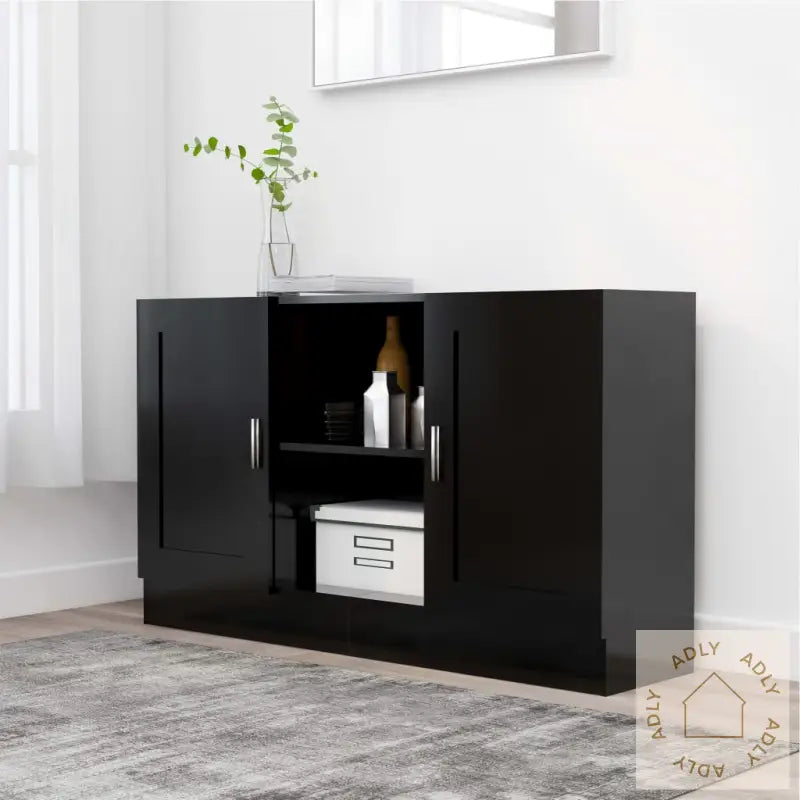 Skjenk Svart 120X30,5X70 Cm Konstruert Tre