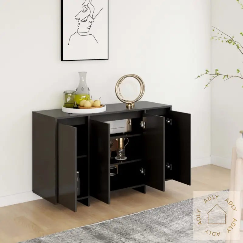 Skjenk Svart 120X41X75 Cm Konstruert Tre