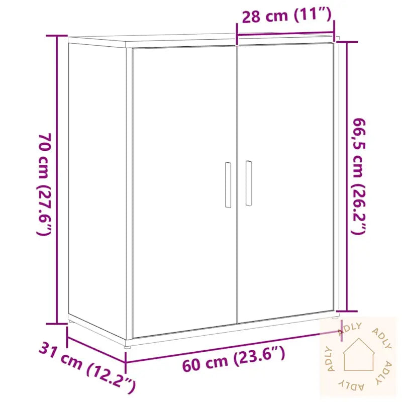 Høyskap 2 Pcs Artisan Eik 60 X 31 X 70 Cm Konstruert Tre