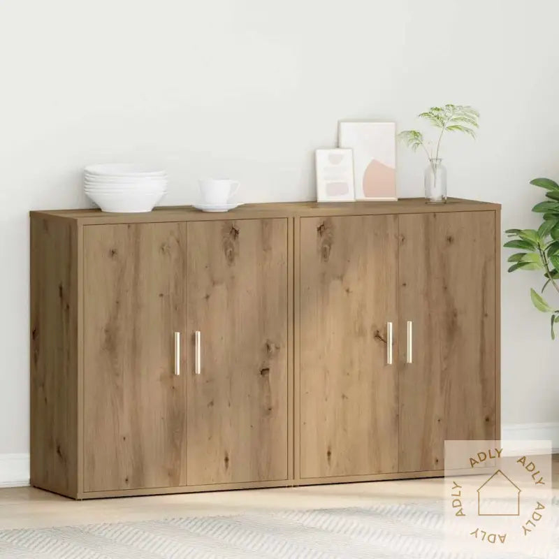 Høyskap 2 Pcs Artisan Eik 60 X 31 X 70 Cm Konstruert Tre