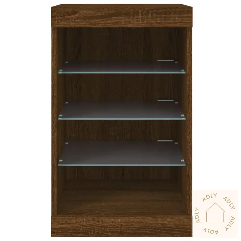 Skjenk Med Led-Lys Brun Eik 41X37X67 Cm