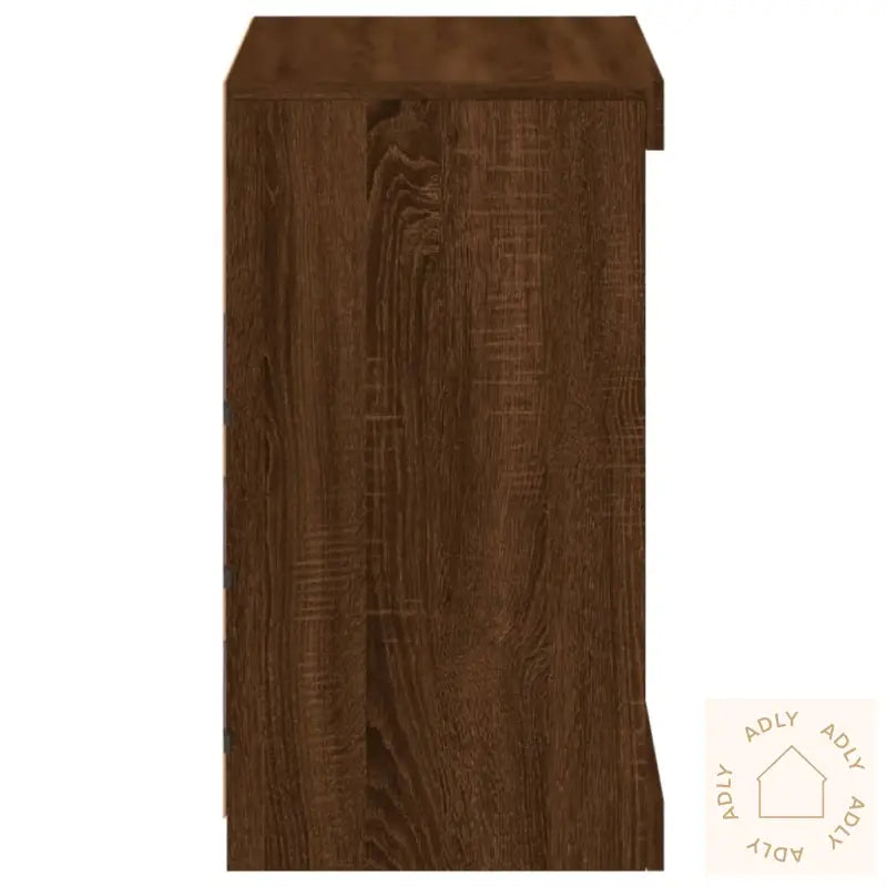 Skjenk Med Led-Lys Brun Eik 60,5X37X67 Cm