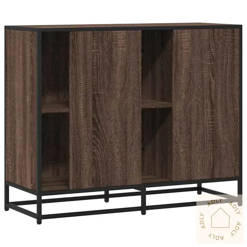 Skjenk Brun Eik 92X35X76 Cm Konstruert Tre