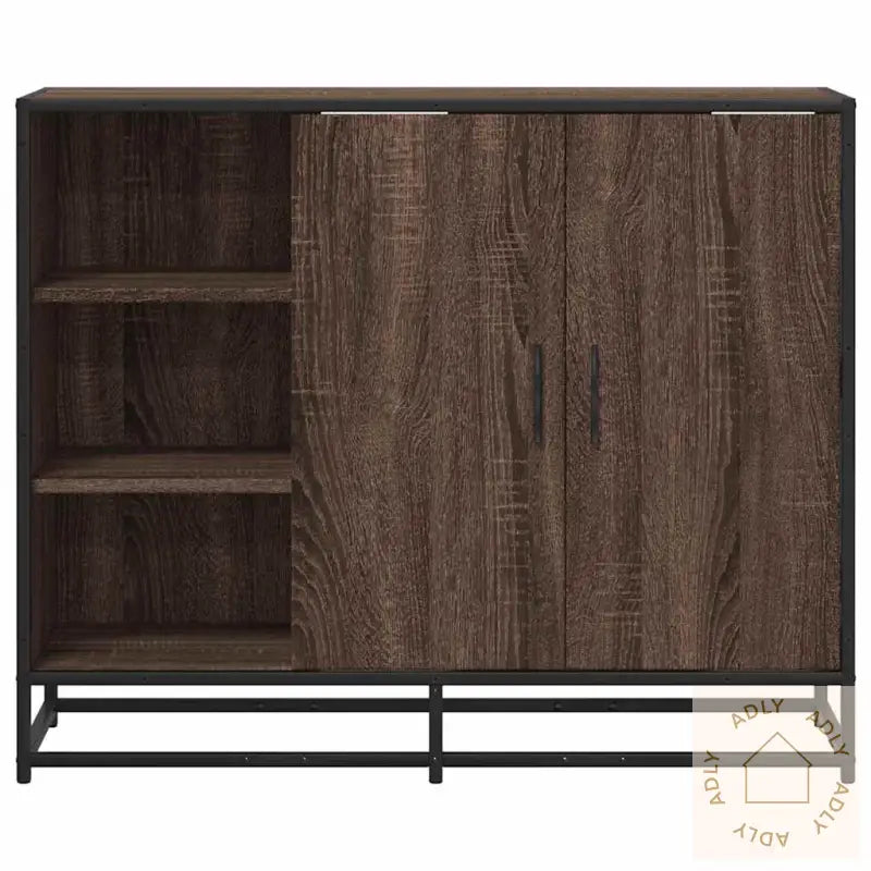 Skjenk Brun Eik 92X35X76 Cm Konstruert Tre