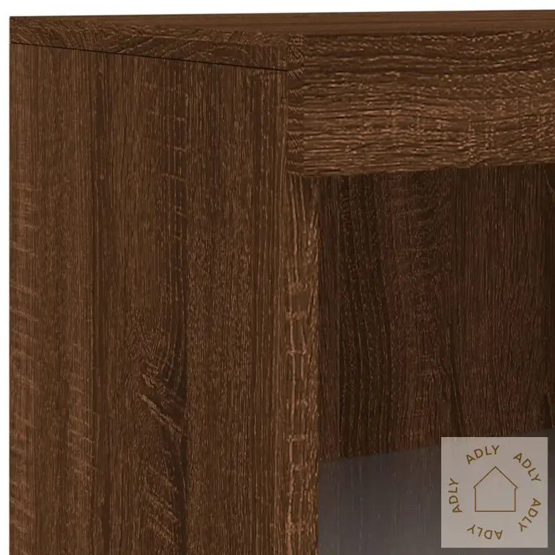 Skjenk Med Led-Lys Brun Eik 60,5X37X100 Cm