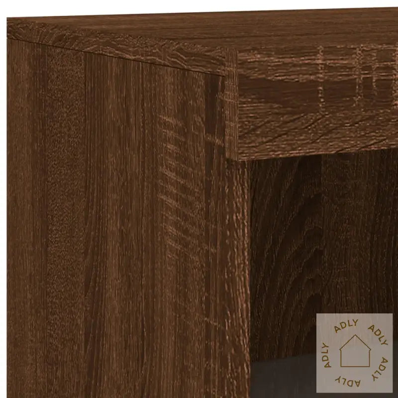 Skjenk Med Led-Lys Brun Eik 162X37X100 Cm