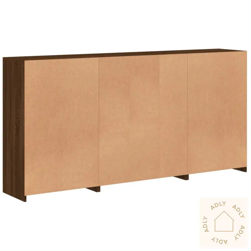 Skjenk Med Led-Lys Brun Eik 202X37X100 Cm