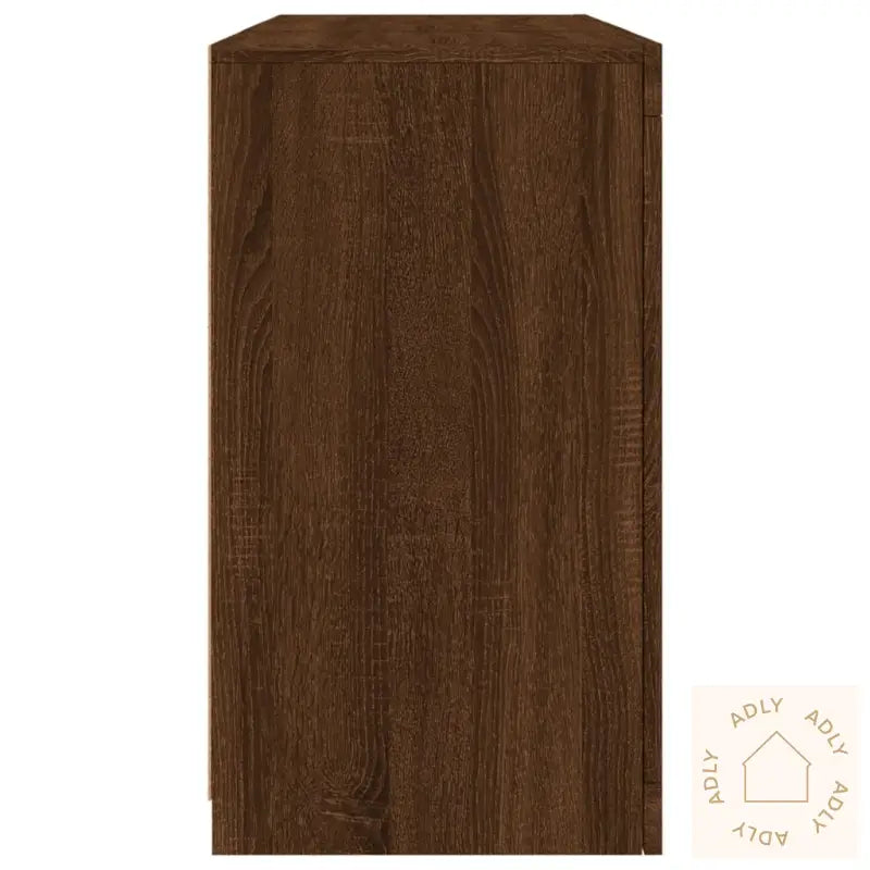 Skjenk Med Led-Lys Brun Eik 123X37X67 Cm