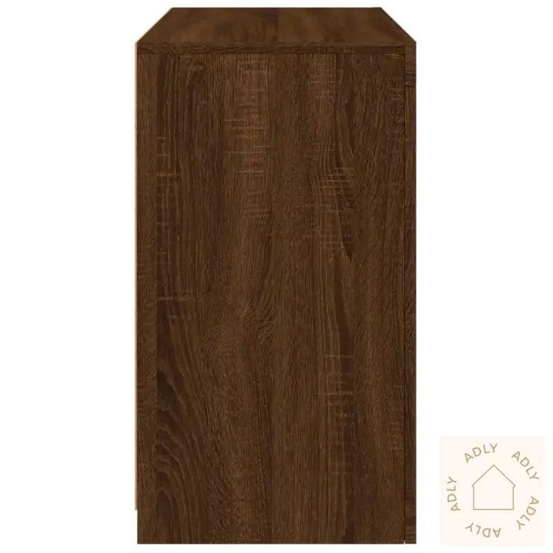 Skjenk Med Led-Lys Brun Eik 60,5X37X67 Cm