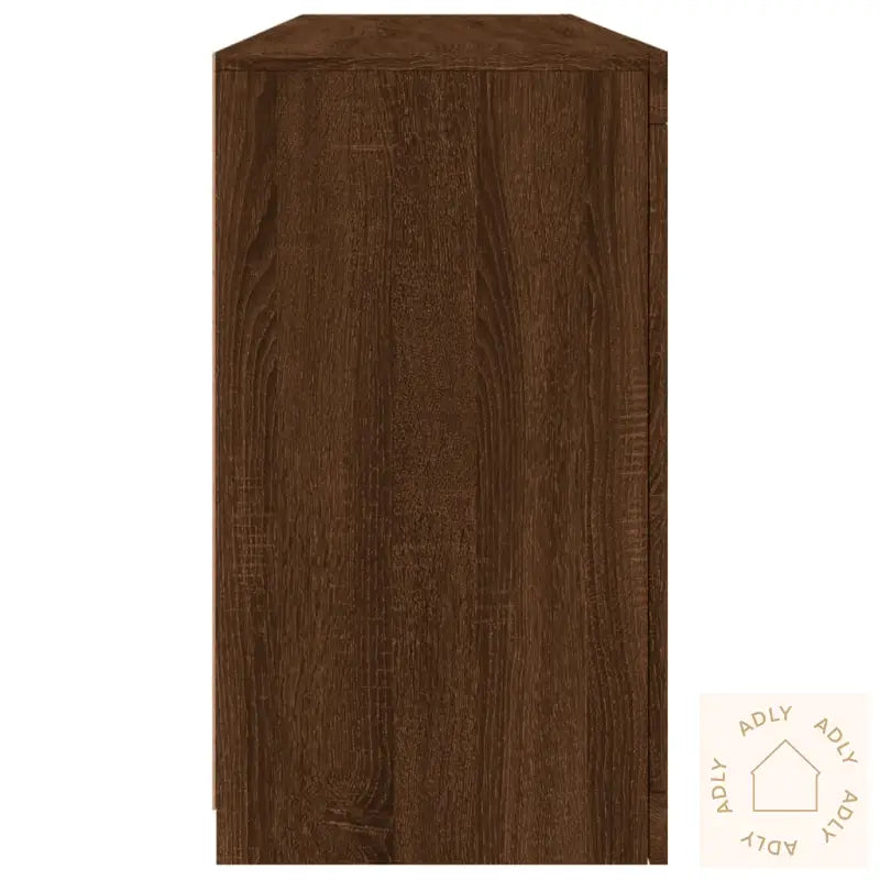 Skjenk Med Led-Lys Brun Eik 163X37X67 Cm