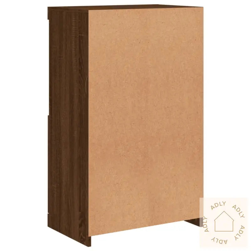 Skjenk Med Led-Lys Brun Eik 60,5X37X100 Cm