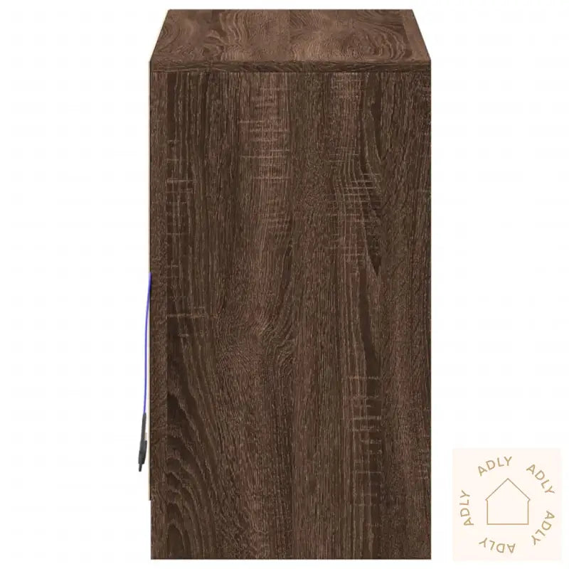 Skjenk Med Led Brun Eik 72X34X61 Cm Konstruert Tre