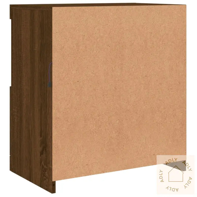 Skjenk Med Led-Lys Brun Eik 60,5X37X67 Cm