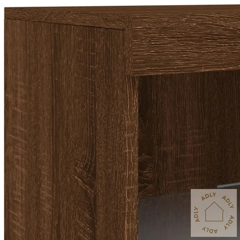 Skjenk Med Led-Lys Brun Eik 162X37X100 Cm