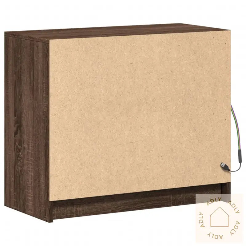 Skjenk Med Led Brun Eik 72X34X61 Cm Konstruert Tre
