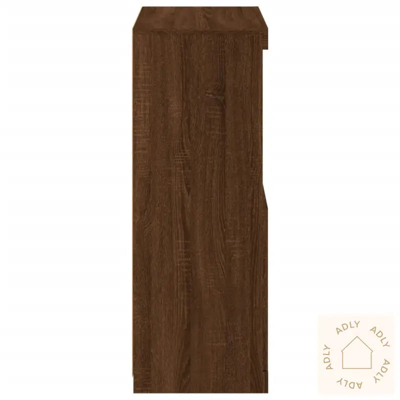 Skjenk Med Led-Lys Brun Eik 60,5X37X100 Cm