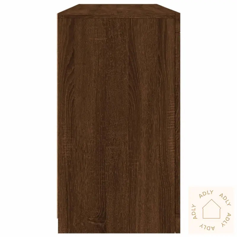 Skjenk Med Led-Lys Brun Eik 142,5X37X67 Cm