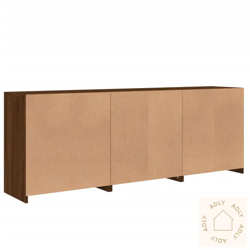 Skjenk Med Led-Lys Brun Eik 181,5X37X67 Cm