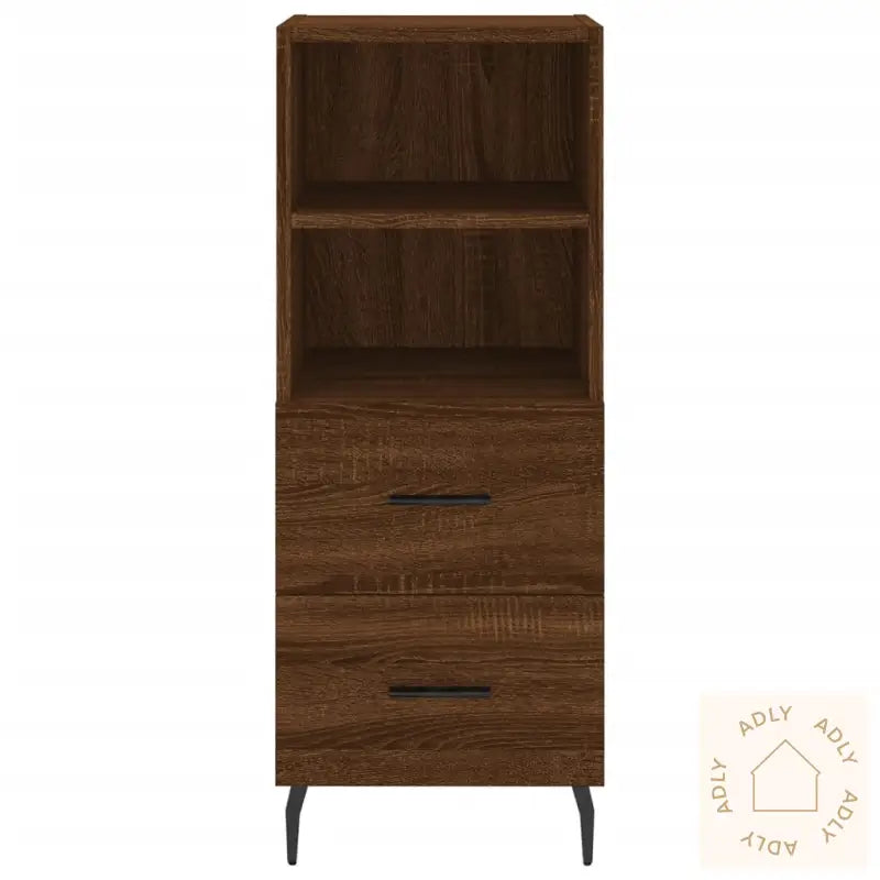 Skjenk Brun Eik 34,5X34X90 Cm Konstruert Tre