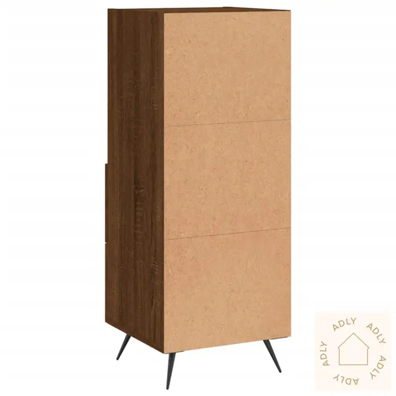 Skjenk Brun Eik 34,5X34X90 Cm Konstruert Tre