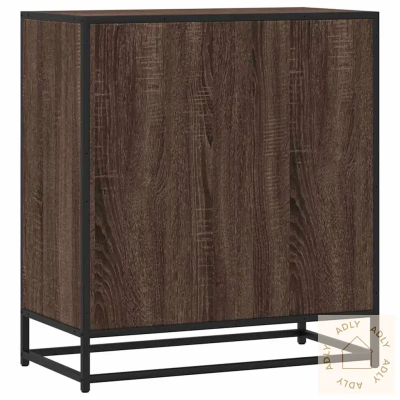 Skjenk Brun Eik 68X35X76 Cm Konstruert Tre Og Metall