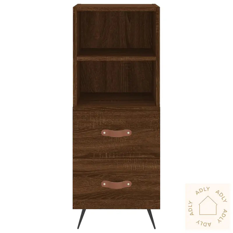 Skjenk Brun Eik 34,5X34X90 Cm Konstruert Tre