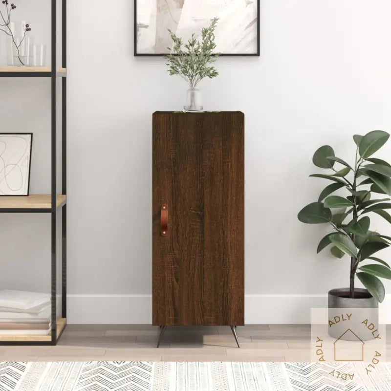 Skjenk Brun Eik 34,5X34X90 Cm Konstruert Tre