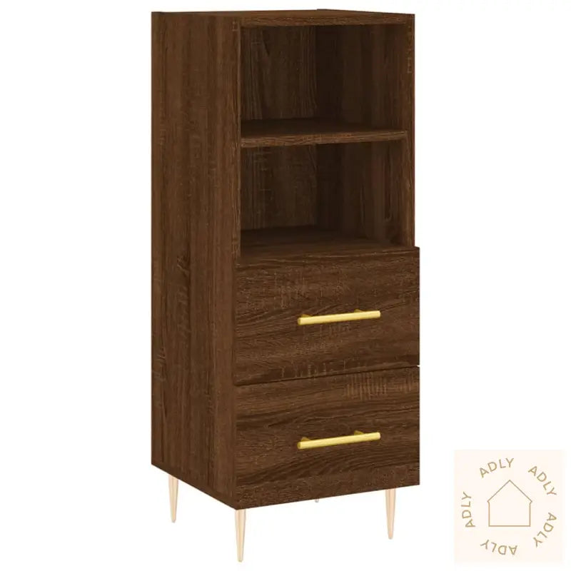 Skjenk Brun Eik 34,5X34X90 Cm Konstruert Tre