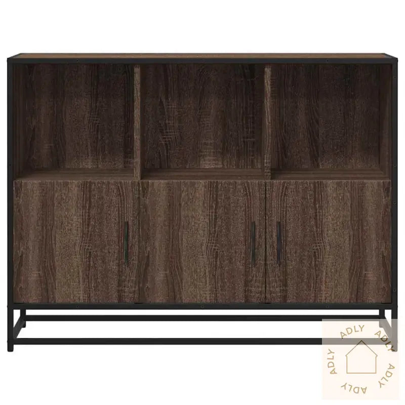 Skjenk Brun Eik 100X35X76 Cm Konstruert Tre