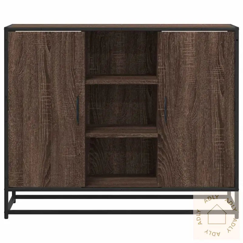 Skjenk Brun Eik 92X35X76 Cm Konstruert Tre