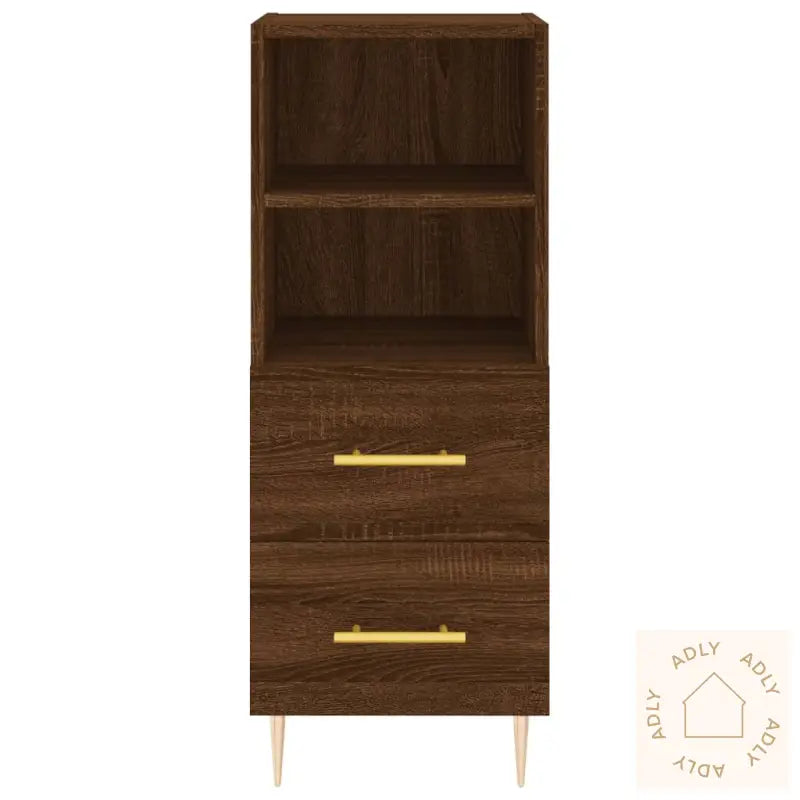 Skjenk Brun Eik 34,5X34X90 Cm Konstruert Tre