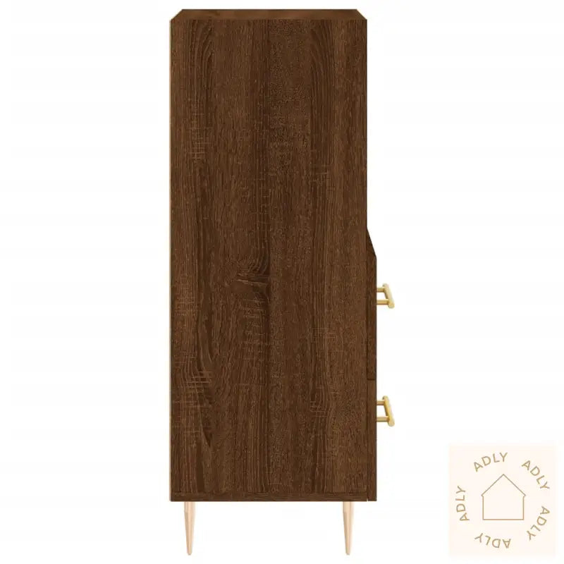 Skjenk Brun Eik 34,5X34X90 Cm Konstruert Tre