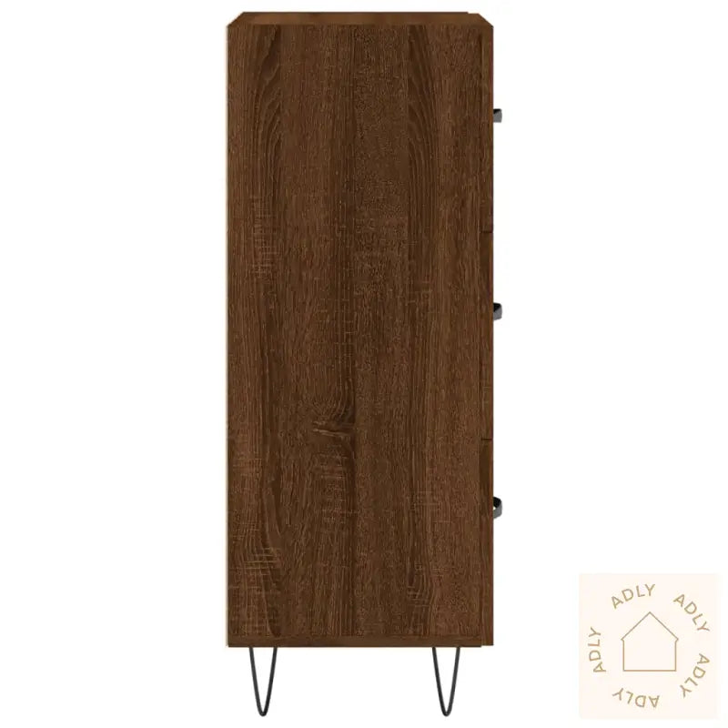 Skjenk Brun Eik 34,5X34X90 Cm Konstruert Tre