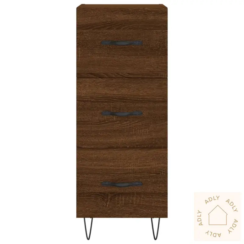 Skjenk Brun Eik 34,5X34X90 Cm Konstruert Tre