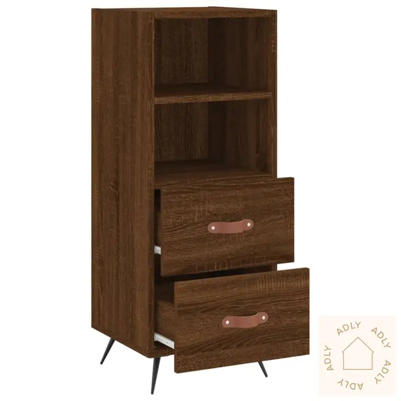 Skjenk Brun Eik 34,5X34X90 Cm Konstruert Tre