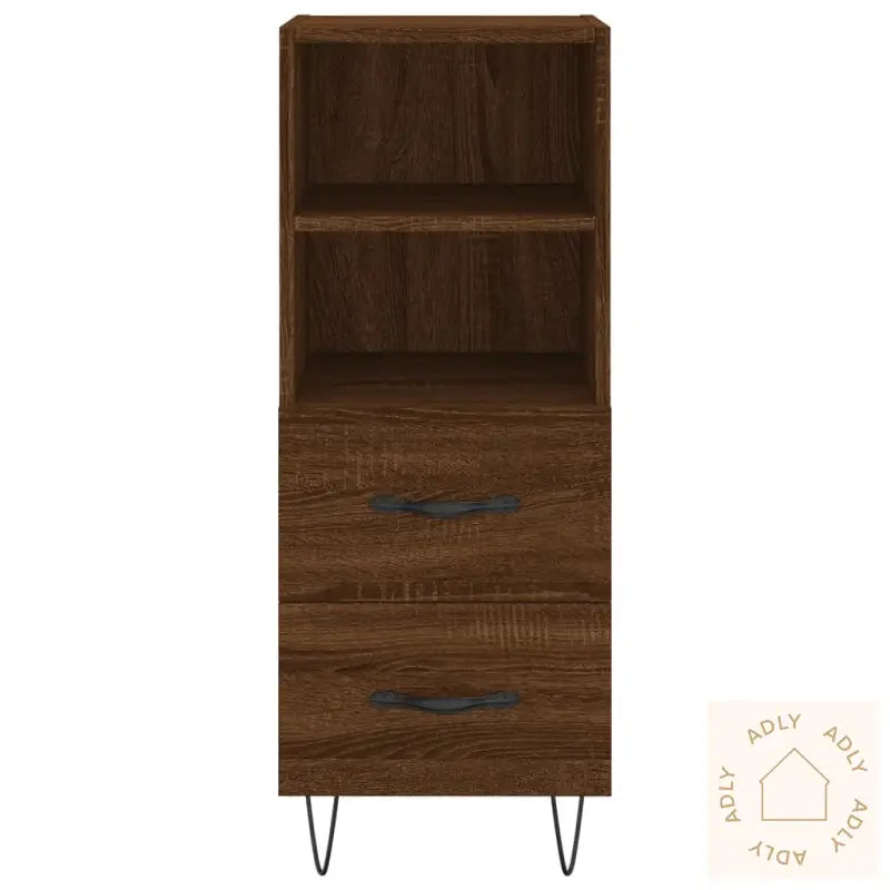 Skjenk Brun Eik 34,5X34X90 Cm Konstruert Tre