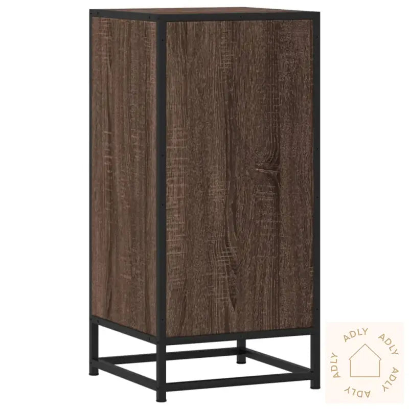 Skjenk Brun Eik 35,5X35X76 Cm Konstruert Tre Og Metall