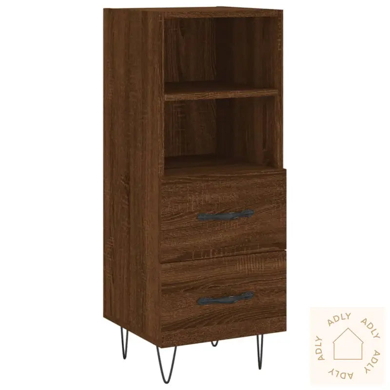 Skjenk Brun Eik 34,5X34X90 Cm Konstruert Tre