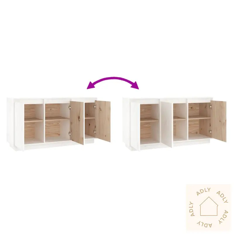 Skjenk Hvit 111X34X60 Cm Heltre Furu
