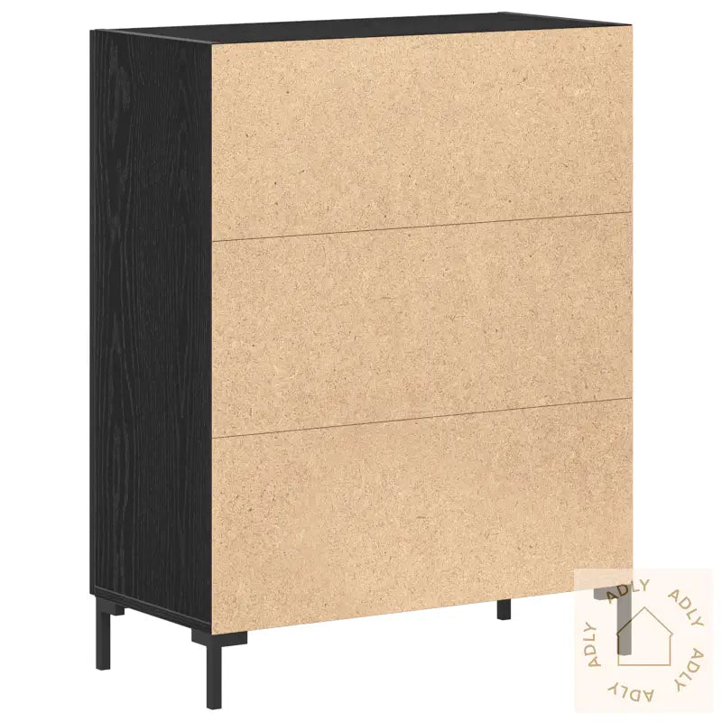 Sideboard Svart Eik 69,5X34X90 Cm Ingeniørtre