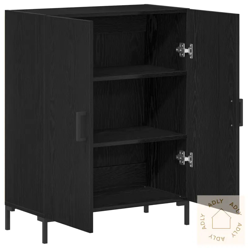Sideboard Svart Eik 69,5X34X90 Cm Ingeniørtre