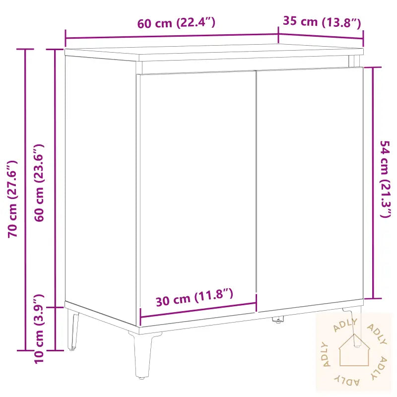 Sideboard I Svart Eik 60X35X70 Cm Laget Av Ingeniørtre